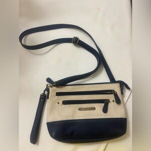 Stone Mountain Cream and Navy Crossbody Bag